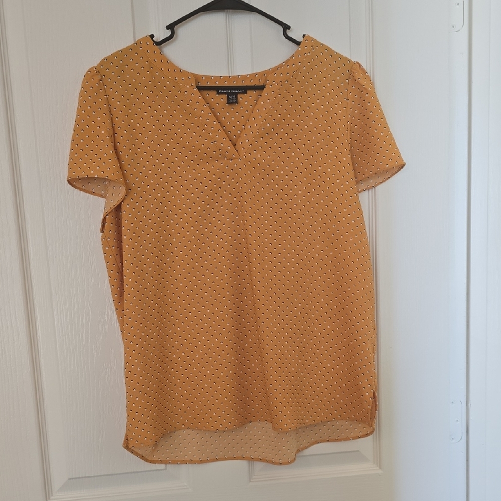 Hilary Radley Mustard Polka Dot Women's Top